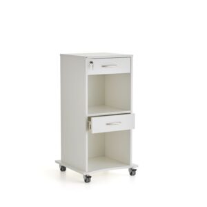 Mobilny pulpit z 2 szufladami, biały