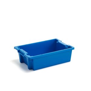 Pojemnik plastikowy SPENCE, sztaplowany, 600x400x180 mm, 30L, niebieski