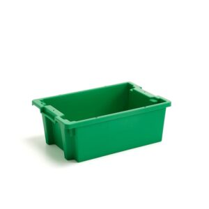 Pojemnik plastikowy SPENCE, sztaplowany, 600x400x220 mm, 37L, zielony