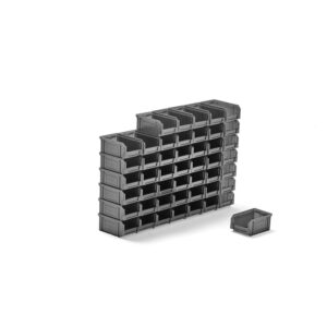 Pojemniki APART, 165x105x80 mm, 48 szt., szary