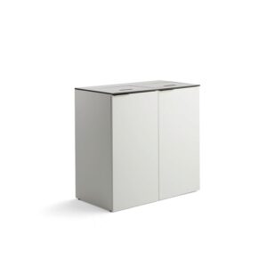 Stacja segregacji CELSIUS, 2 sekcje, biały, kosz 120 L + kosz 90 L + pojemnik 21 L + pojemnik 10 L