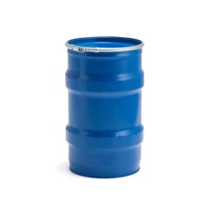 Beczka stalowa 60 L, OH 0.5, na ciała stałe, niebieski