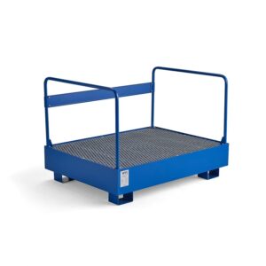 Paleta na beczki z kratą, 2 beczki pionowo, 1250x950x910 mm, 240 L