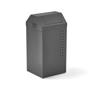 Kosz na śmieci TYSON, obrotowa pokrywa, 820x410x390 mm, 100 L, szary