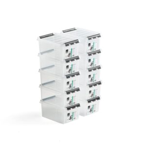 Pojemnik plastikowy LEE z pokrywą, 8 L, 10 szt., 340x250x160 mm, przezroczysty