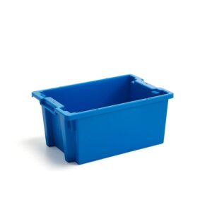 Pojemnik plastikowy SPENCE, 600x400x270 mm, 45L, niebieski