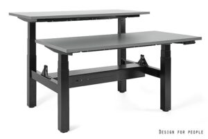 FIGHTER DOUBLE DESK - CZARNY - STELAŻ I BLAT - 2X(140X70 CM) - YZ-13 ANTRACYT