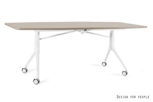 CARL TABLE - BIAŁY - STELAŻ I BLAT - 200X100 CM - YZ-14 BEŻOWY