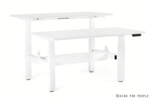 FIGHTER DOUBLE DESK - BIAŁY - STELAŻ I BLAT - 2X(160X70 CM) - YZ-02 BIAŁY