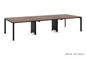 PASON - WORKSTATION 6 - CZARNY - STELAŻ I BLAT - 360X140 CM - YZ-17 WALNUT