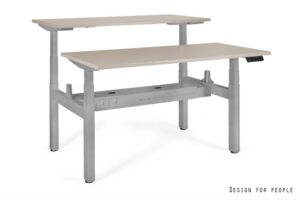ACTIVE II - SZARY - STELAŻ I BLAT - 2X(140X70 CM) - YZ-14 BEŻOWY