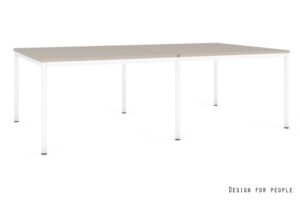 NOBE WORKSTATION 4 - BIAŁY STELAŻ, 2X BLAT - 120X140 CM - YZ-14 BEŻOWY