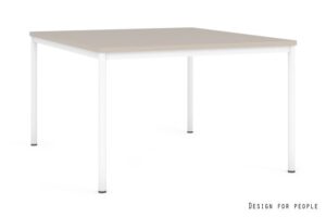 NOBE WORKSTATION 2 - BIAŁY STELAŻ, BLAT - 120X140 CM - YZ-14 BEŻOWY