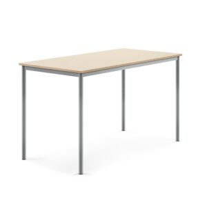 Stół SONITUS, 1600x800x900 mm, laminat HPL brzoza, szary aluminium