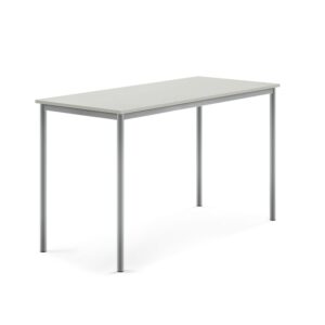 Stół SONITUS, 1600x700x900 mm, szary laminat HPL, szary aluminium