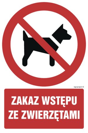 GC007 Zakaz wstępu ze zwierzętami - arkusz 9 naklejek