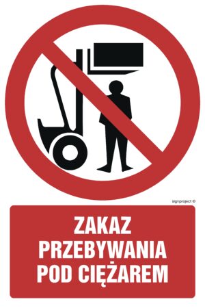 GC017 Zakaz przebywania pod ciężarem - arkusz 9 naklejek