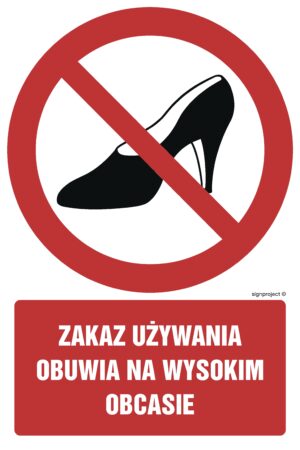 GC022 Zakaz używania obuwia na wysokim obcasie - arkusz 9 naklejek
