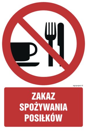 GC024 Zakaz spożywania posiłków - arkusz 9 naklejek