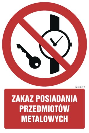 GC025 Zakaz posiadania przedmiotów metalowych - arkusz 9 naklejek