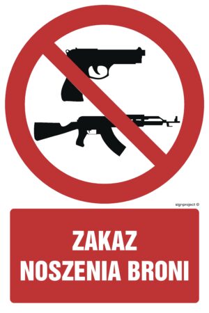 GC026 Zakaz noszenia broni - arkusz 9 naklejek