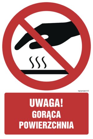 GC027 Nie dotykać. Gorąca powierzchnia - arkusz 9 naklejek