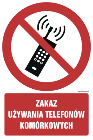 GC030 Zakaz używania telefonów komórkowych - arkusz 9 naklejek