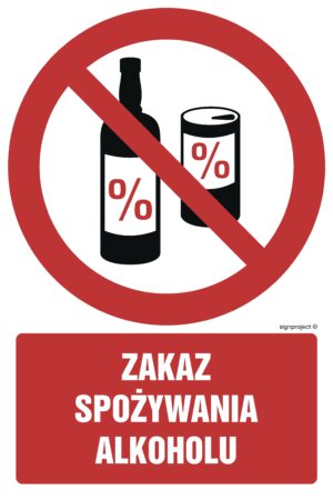 GC031 Zakaz spożywania alkoholu - arkusz 9 naklejek