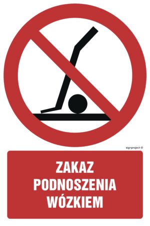 GC035 Zakaz podnoszenia wózkiem - arkusz 9 naklejek