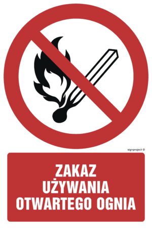 GC037 Zakaz używania otwartego ognia - arkusz 9 naklejek