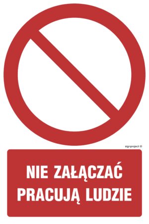 GC043 Nie załączać pracują ludzie - arkusz 9 naklejek