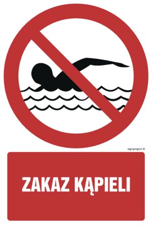 GC055 Zakaz kąpieli - arkusz 9 naklejek