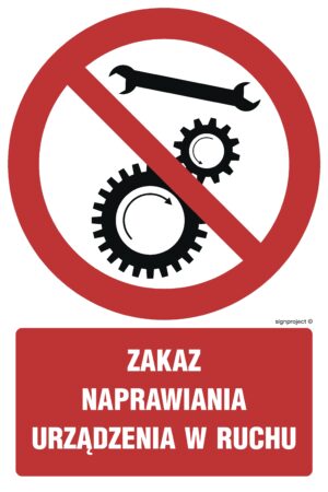GC056 Zakaz naprawiania urządzenia w ruchu - arkusz 9 naklejek