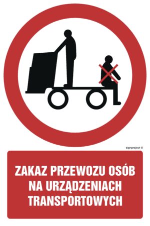 GC058 Zakaz przewozu osób na urządzeniach transportowych - arkusz 9 naklejek