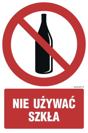 GC061 Zakaz używania szkła - arkusz 9 naklejek