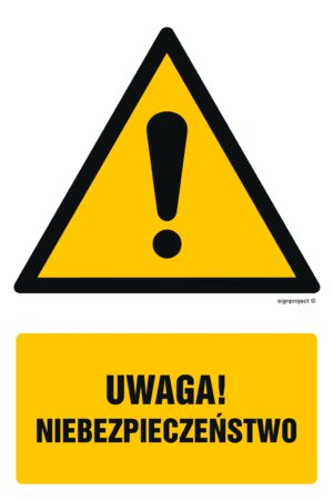 GF001 Uwaga niebezpieczeństwo - arkusz 9 naklejek