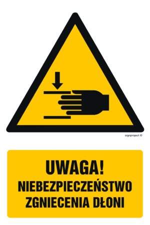 GF039 Uwaga! Niebezpieczeństwo zgniecenia dłoni - arkusz 9 naklejek