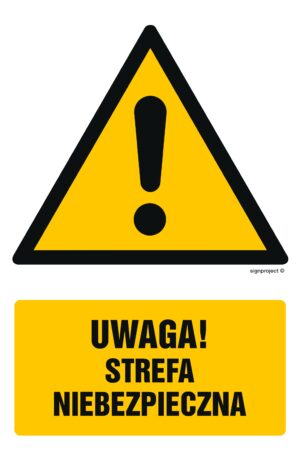 GF049 Uwaga strefa niebezpieczna - arkusz 9 naklejek