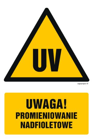 GF051 Uwaga promieniowanie nadfioletowe - arkusz 9 naklejek