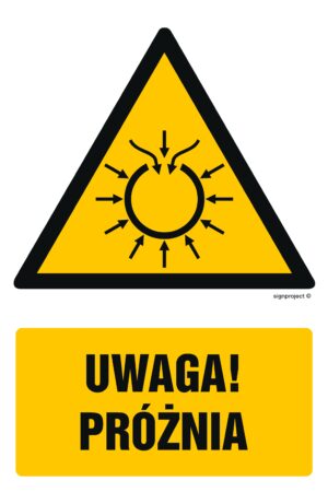 GF058 Uwaga próżnia - arkusz 9 naklejek