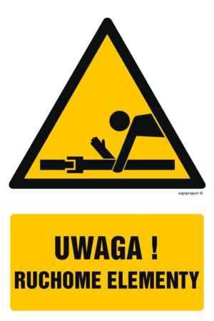 GF059 Uwaga! Ruchome elementy - arkusz 9 naklejek