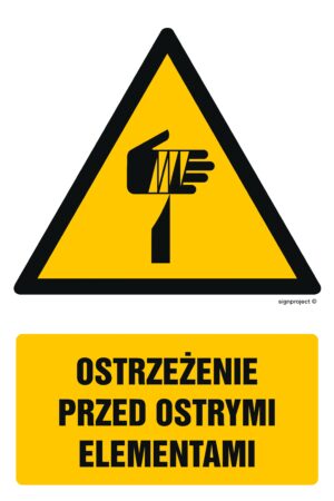 GF077 Ostrzeżenie przed ostrymi elementami - arkusz 9 naklejek