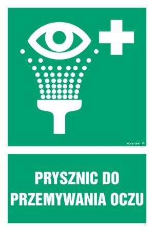 GI003 Prysznic do przemywania oczu - arkusz 9 naklejek