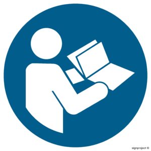 GJ002 Przeczytaj instrukcję - arkusz 12 naklejek