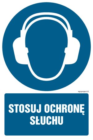 GL005 Stosuj ochronę słuchu - arkusz 9 naklejek