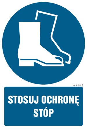 GL007 Stosuj ochronę stóp - arkusz 9 naklejek