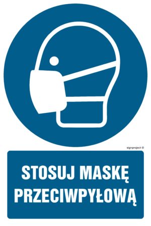GL018 Stosuj maskę przeciwpyłową - arkusz 9 naklejek