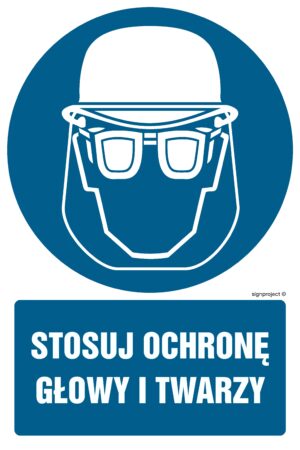GL019 Stosuj ochronę głowy i twarzy - arkusz 9 naklejek