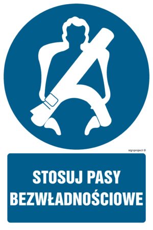GL024 Stosuj pasy bezwładnościowe - arkusz 9 naklejek