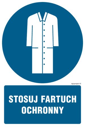 GL028 Stosuj fartuch ochronny - arkusz 9 naklejek